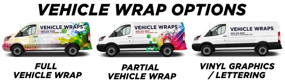 full, partial, vinyl graphic vehicle wrap options